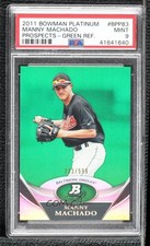 2011 Bowman Platinum Prospects Green /599 Manny Machado #BPP83 PSA 9 MINT 1l8x