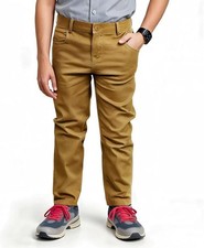 Access Boys' Stretch Slim-Fit School Uniform Pants, Dark Khaki, 7, Khaki