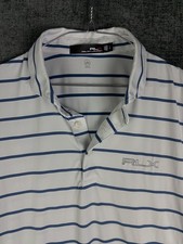 RLX Ralph Lauren Polo Shirt Mens L Striped Logo Golf Performance Short Sleeve