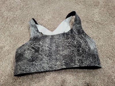 Lululemon Enlite Bra Pixel Print Ice Grey Black  |  Size:  34C