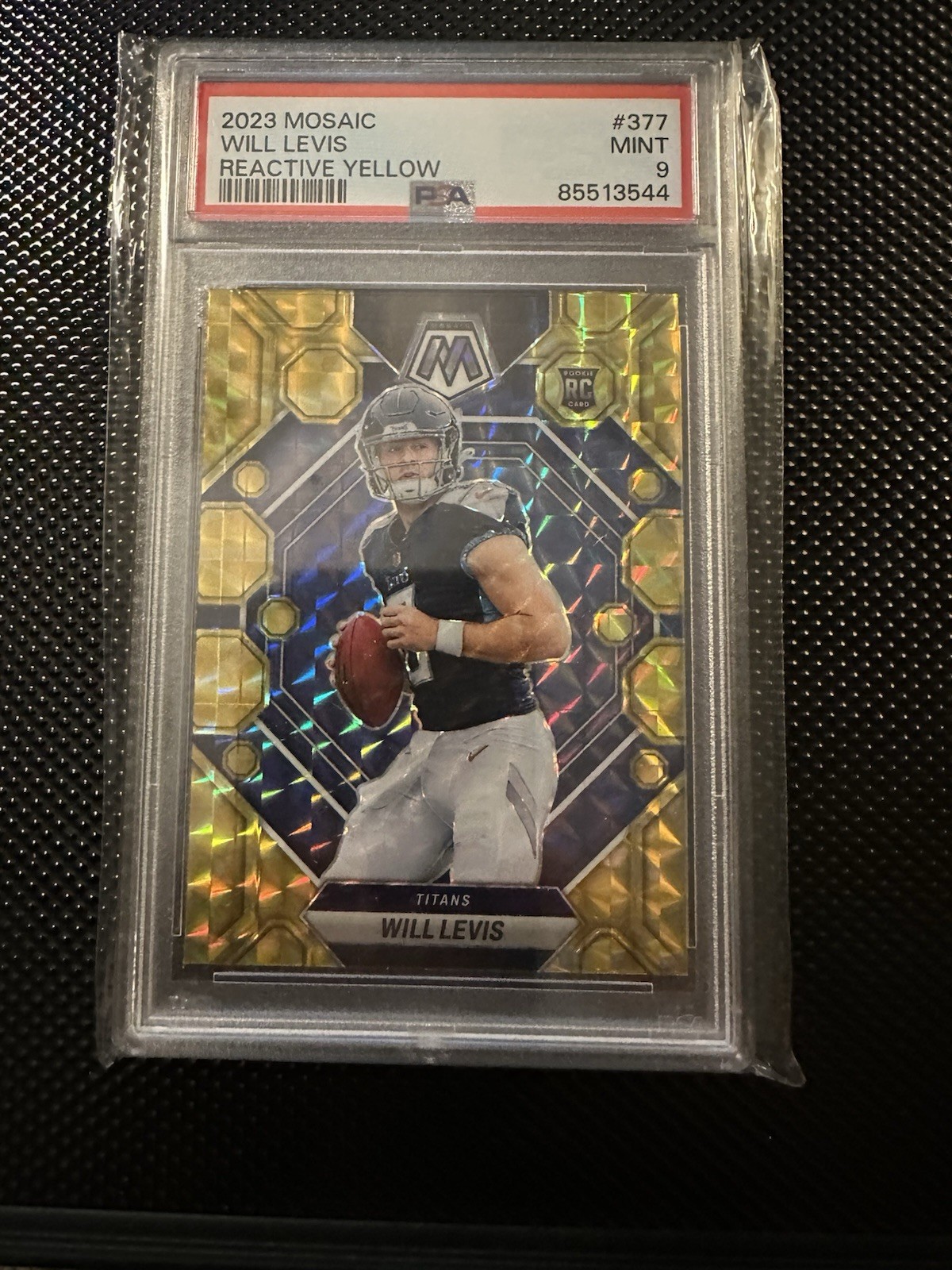 2023 Panini Mosaic - Rookies Will Levis #377 Reactive Yellow Mosaic Prizm (RC)