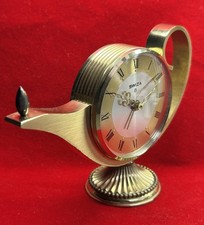 Vintage Swiza 8 Schweizer Messing Aladdin &Ouml;llampe Wecker Schreibtisch Tischuhr funktioniert