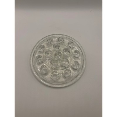 Vintage Clear Glass Flower Frog 16 Hole Round Floral Arranger 4.5 Inch
