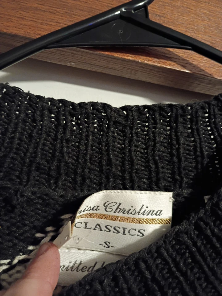 De colección. Suéter Y2K Marisa Christina Talla S Tejido a Mano Floral Cottagecore Foto 4 de 4