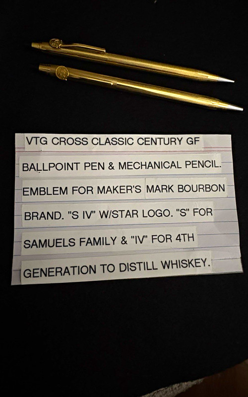 Makers Mark emblem Vintage Cross Classic Century 1/20 12K Gold filled pen&pencil