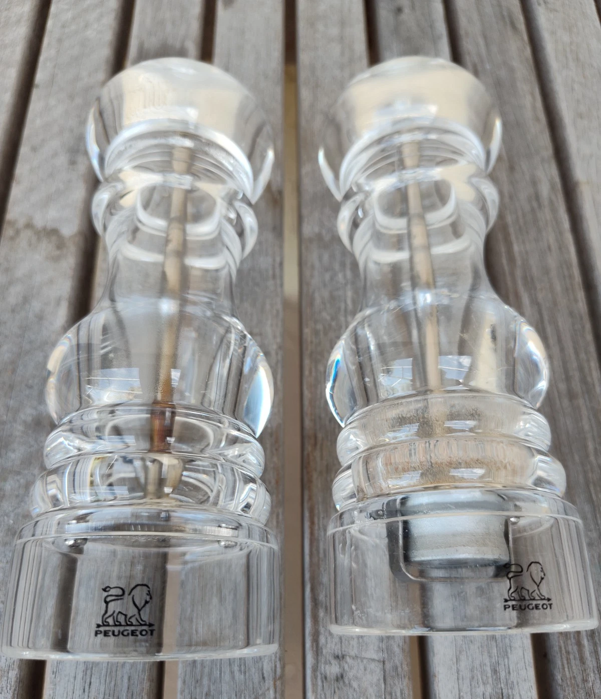 Peugeot NANCY 7" Clear Acrylic Salt & Pepper Mill Set Free Shipping