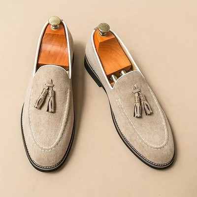 Men's Tassel Leather Casual Shoes Loafers Suede Daily Wedding Party Dress Shoes