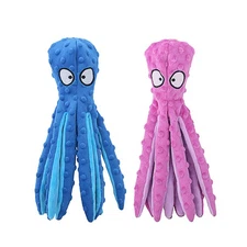 Squeaky Dog Toys - Octopus No Stuffing Crinkle Plush Large Dog Toys to Keep T...