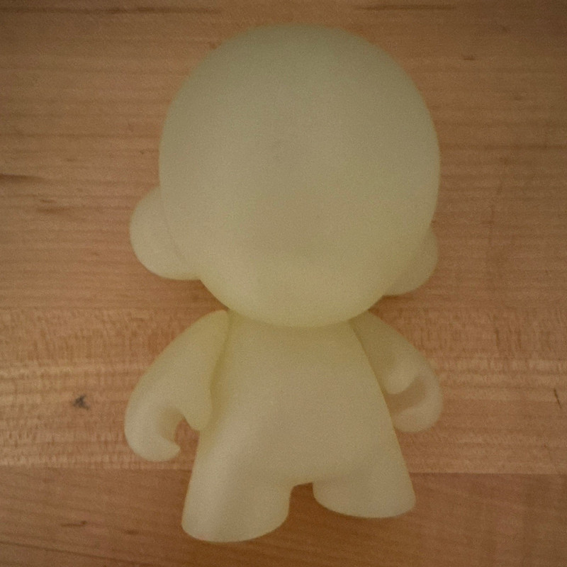 White Plastic Figure Toy Collectible Figurine Glow in the Dark Munny