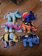 Pop Art Soft Elephant Lot Of 6 Colorful Stuff...