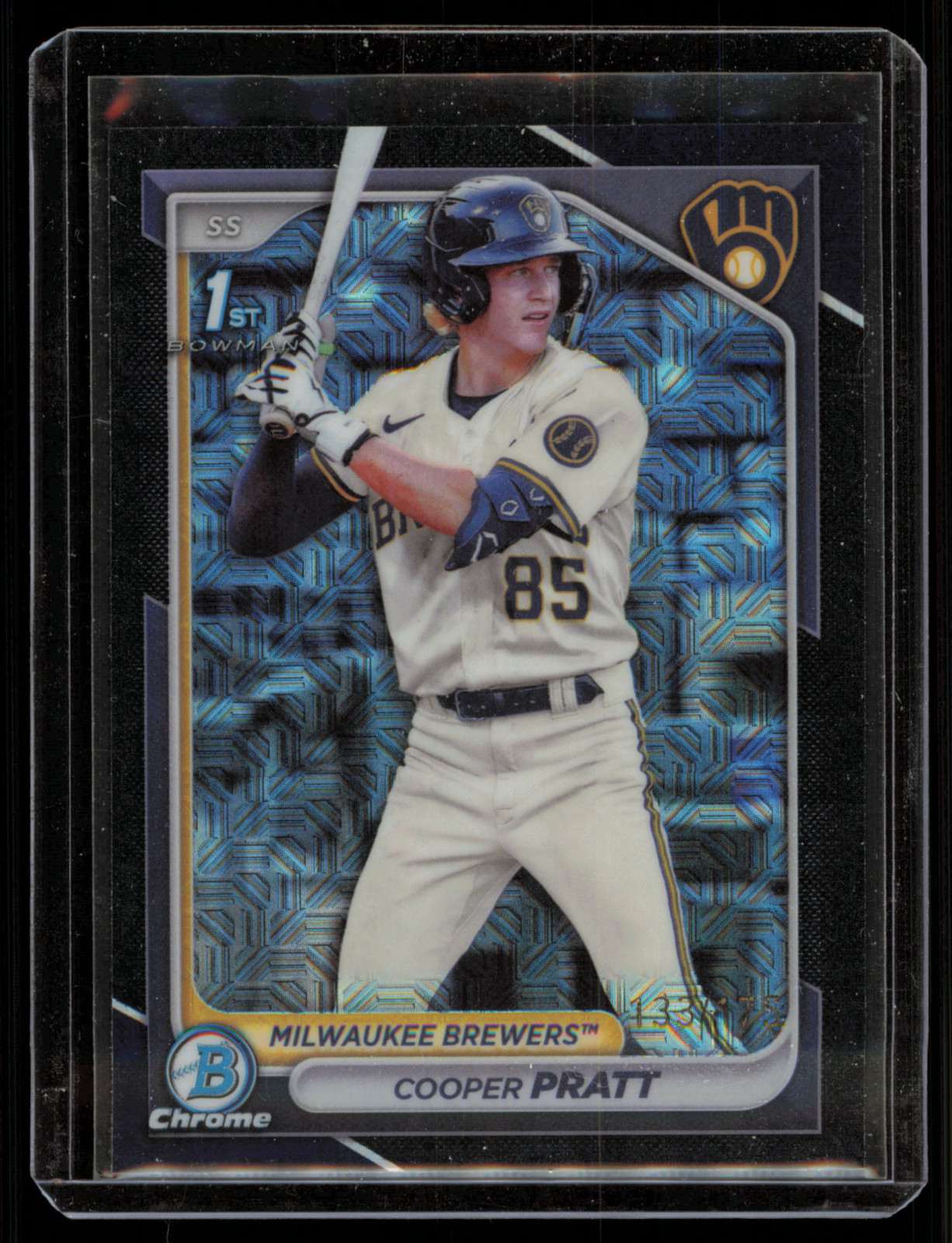2024 Bowman Chrome Mega Box Navy Ref BCP137 Cooper Pratt #d 133/175 BREWERS