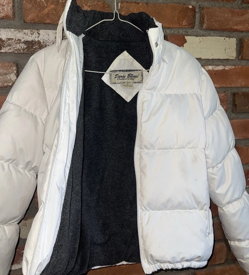 Chaqueta acolchada vintage Y2K Paris azul blanca Foto 3 de 4