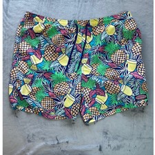 Vineyard Vines Swim Trunks Pineapple Tropical Print Elastic Waist Men's XL