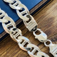 Real Solid 925 Sterling Silver Mens Mariner Chain Link Bracelet or Necklace 1