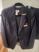 Vintage Delta Air Lines Flight Attendant Uniform Set w/ Wings Pin
