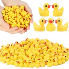 100Pcs Mini Resin Ducks, Tiny Ducks Figurines Bulk for Miniature Dollhouse De...