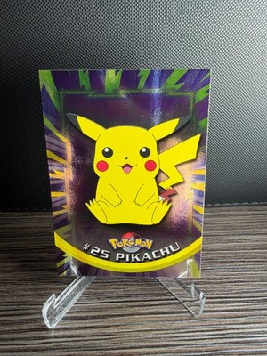 Pikachu #25 Foil - Pokemon 1st print Smooth foil TOPPS Blue Logo C1-25