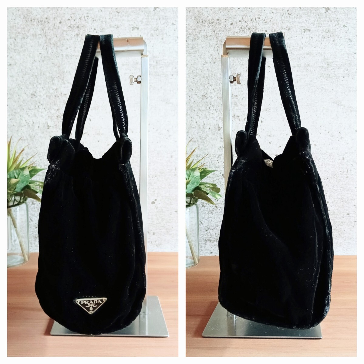 Prada 99s Archive Velour Tote Bag Vintage Authentic thumbnail 4