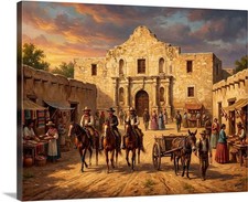 Teh Alamo San Antonio Texas 1886 Era Art Canvas Wrap Wall Art Or Poster Oil Pain