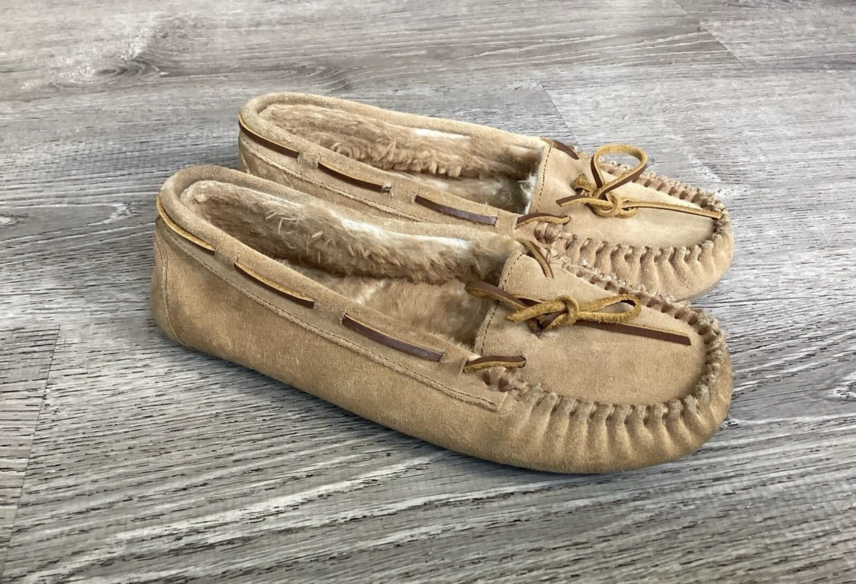 Minnetonka Womens Cally Moccasin Size 9 Slip On Brown Suede 40376