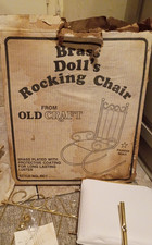 OLD CRAFT mecedora latón 18" asiento muñeca grande vintage caja abierta completa
