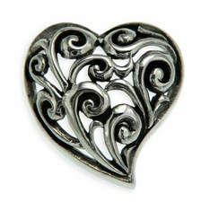 Solid Sterling Silver Cut Out Cluster HEART Pendant»P22