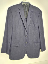 Brioni Colosseo 100 Wool, 2 Button Sport Coat Blazer Blue Jacket 56 R Office