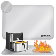 Heat Resistant Mat for Air Fryer Site, Fireproof Silicone Mat for Kitchen Cou...