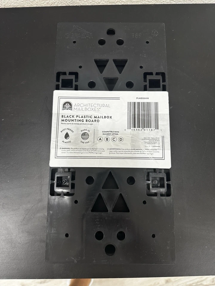 Architectural Mailboxes Bracket Mailbox Mounting Board Plastic Black - Image 2 of 2