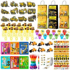 Construction Truck Party Favorsmini Excavator Toys Stampers Gift Bags Stickers