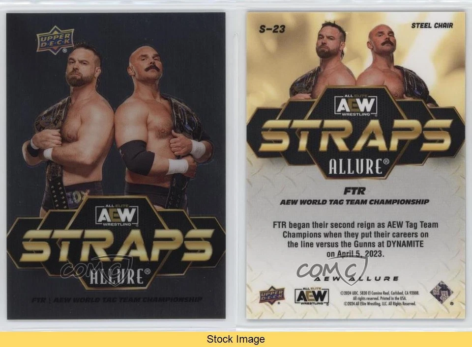 2024 Upper Deck Allure AEW Straps Steel Chair Dax Harwood Cash Wheeler READ - Image 3 of 3