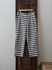 Bode New York Wool Check Trousers 32/34 Black Ivory Side Adjusters Made in USA