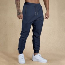 Mens Jogging Bottoms Elasticated Joggers Track Gym Pants Trouser with Pockets UK