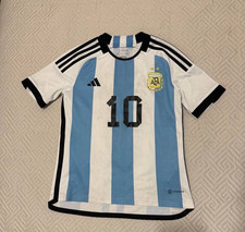 2022 Adidas Argentina Home Soccer Jersey Lionel Messi 10 Kids 11-12 yours