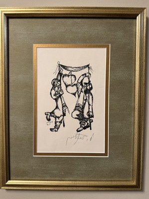 MOSHE BERNSTEIN (1920-2006), Ink on Paper, Best wishes from My Heart, Signed