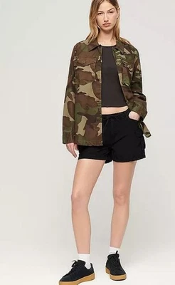 Superdry Shorts Cargo Noirs Femme Taille 8 10 (fmn20-15.1) - Photo 1/3