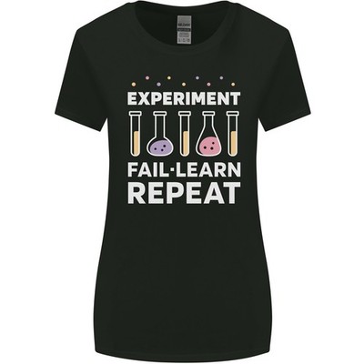 Gildan Science Experiment Fail Repeat Chemistry T-Shirt Damen Slim Fit Kurzarm