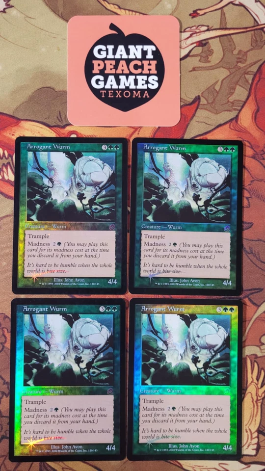 4x Arrogant Wurm x4 FOIL Playset LP-Excellent Torment Magic MTG Pauper - Image 2 of 3