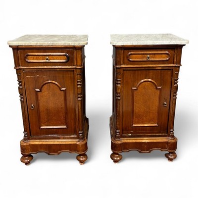Antique Pair Of Nightstands Luigi Filippo 19th Century