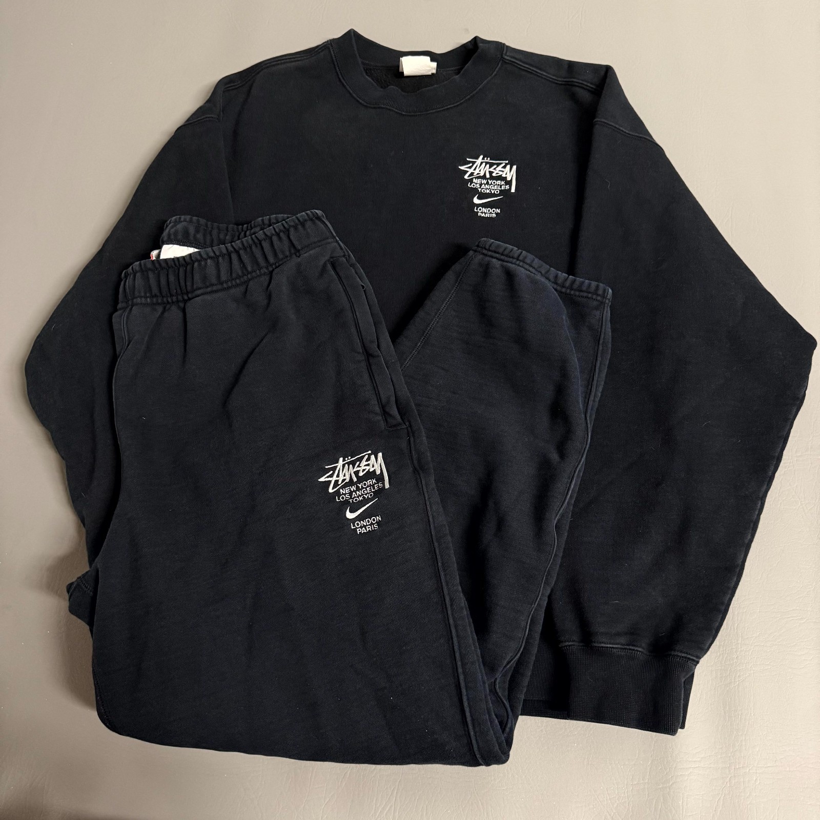 Nike x Stussy International Tracksuit Mens Medium Black Rare