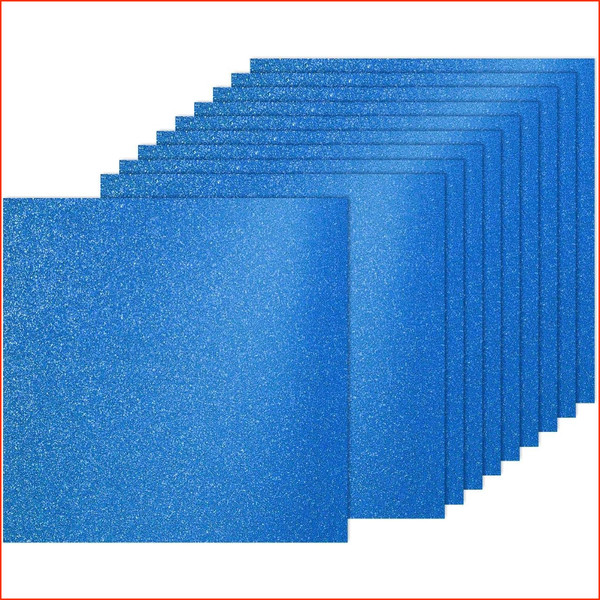 Glitzerpapier 12X12 Zoll Blau 250Gsm Hochglanz Basteln Scrapbook Diy Kunst Party-image