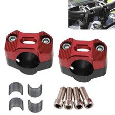 Motorcycle 7/8" 1 1/8" 22MM 28MM Handlebar Risers Adapter Clamps Red Black