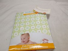 New Kids Line GROW TOGETHER Crib Fitted Sheet -Sage, blue  Ivory Flower