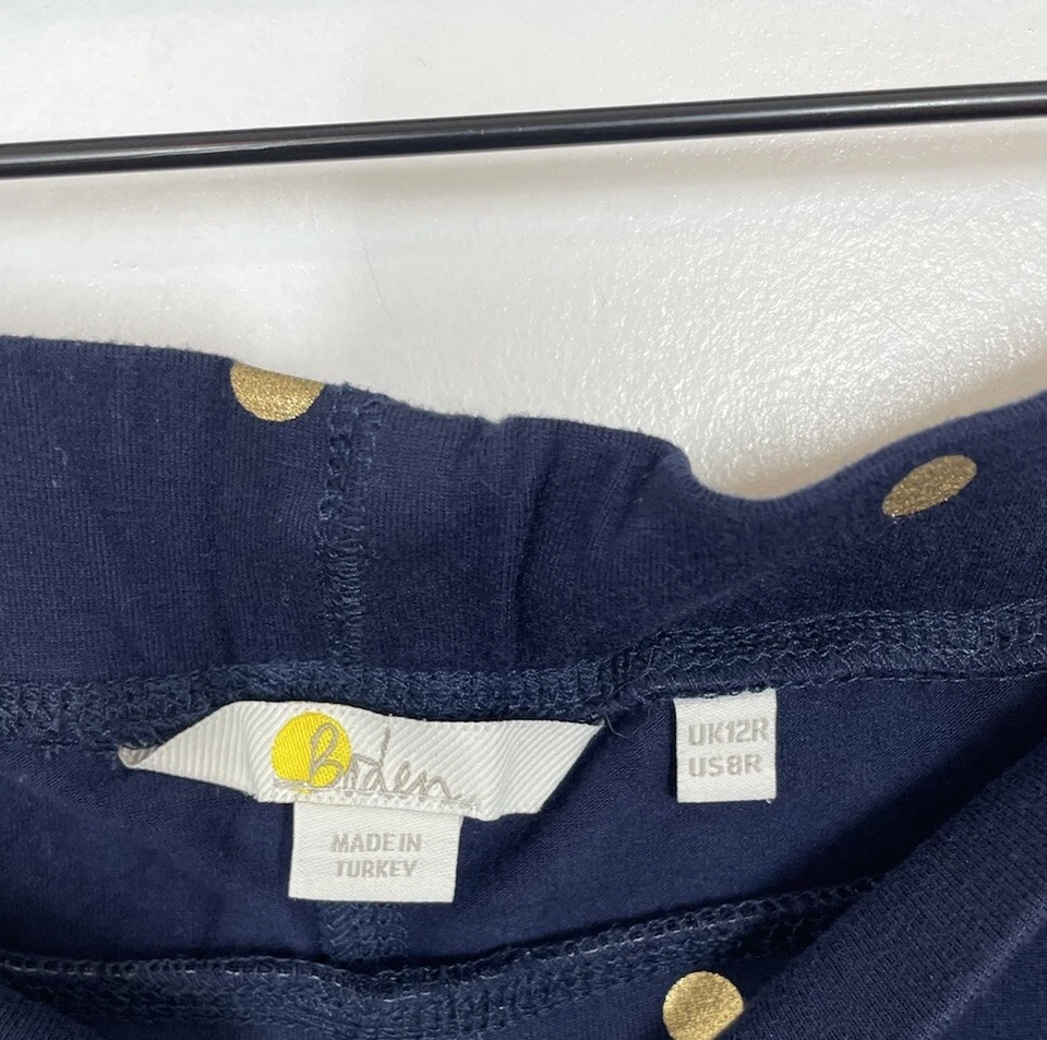 Leggings Boden para mujer a lunares azul marino dorado talla 8R Foto 3 de 4