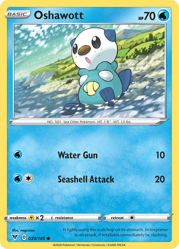 33/185 Oshawott - Vivid Voltage - Common Pokemon TCG Card