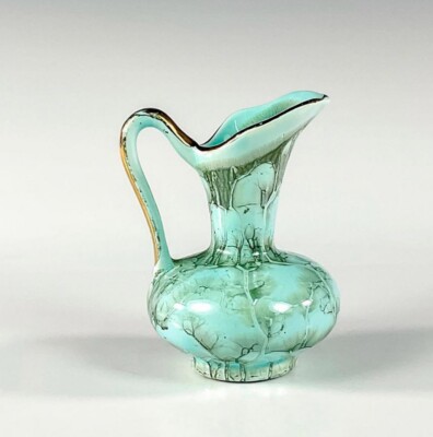 MCM Dutch Hand Painted Porcelain Gilt Accent Vase ~ Jumbo Gouda Holland