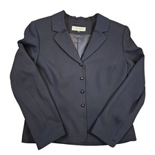 Tahari Arthur S. Levine Single Breasted 4-Button Blazer Lined Career Blue 16