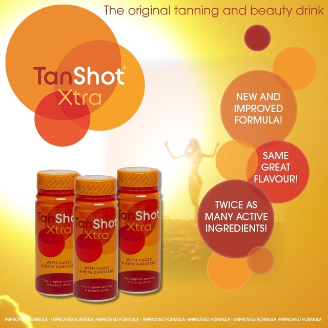 Sunshot Tan Shot Sunless Skin Deep Fake TANNING Enhancing Drink 24 X