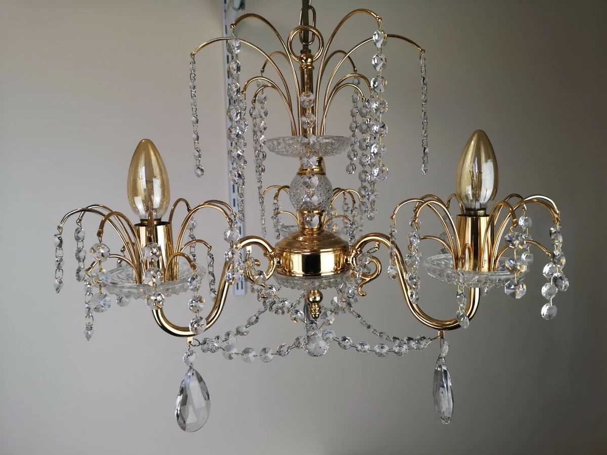 Metal chandelier with glass crystals deals