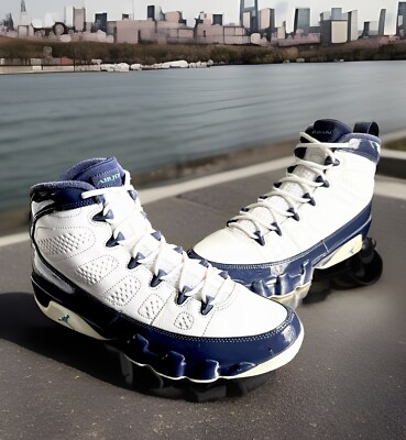 Air Jordan 9 ホワイト/ネイビー AIR JORDAN 9 IX RETRO HI BASKETBALL SNEAKERS WHITE/PEARL